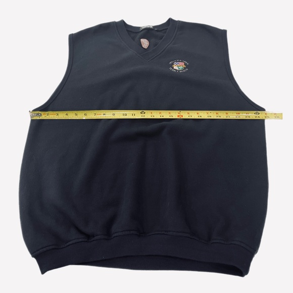 Ashworth golf V-neck black knit sweater vest 100th U.S. Open Pebble Beach 2000 - Picture 3 of 5